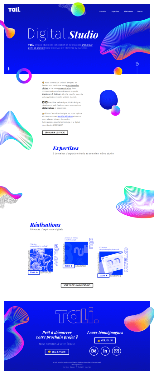 référence Freelance Web Tali Studio